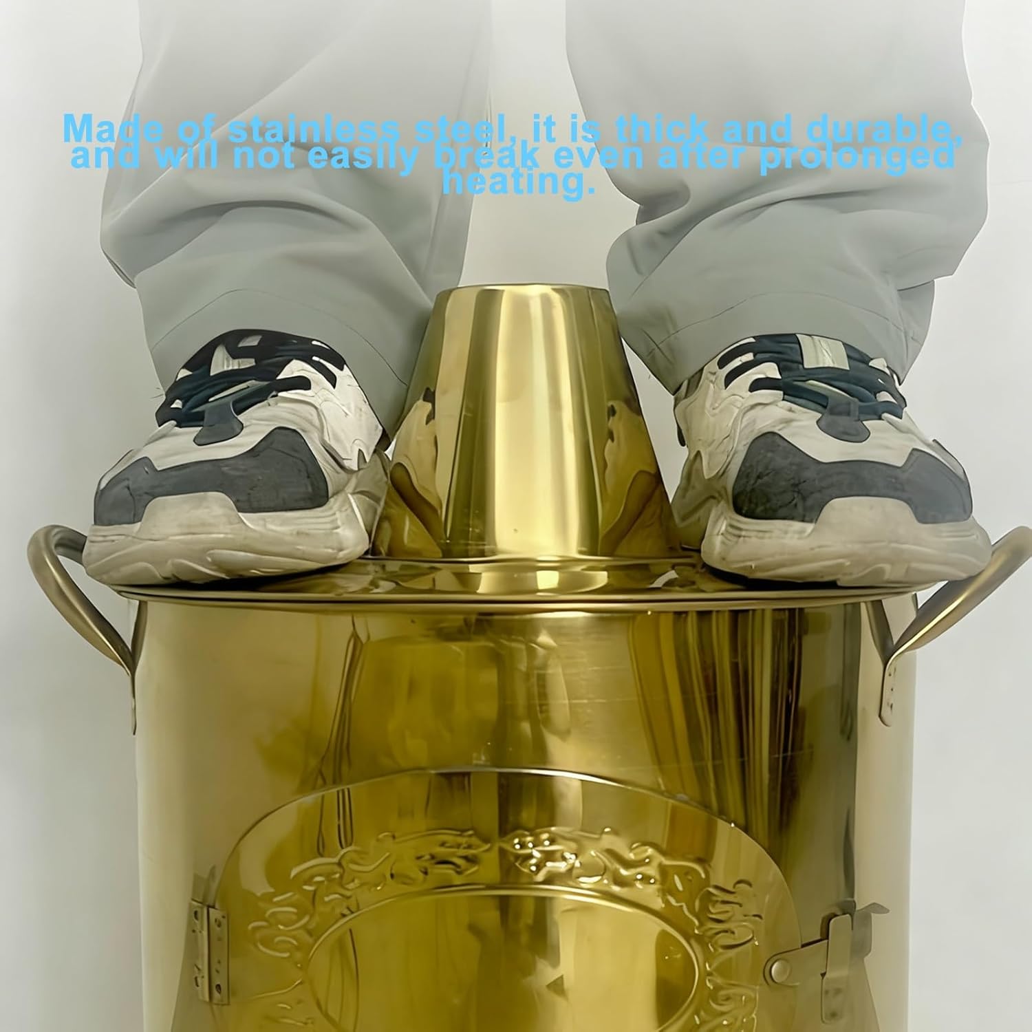 Burn Barrel, Outdoor Fire Pit, Galvanized Trash can, Including Tripod, Fire Hook, for Wood, Garden, Backyard, Farm, Patio, Beach(49cm/19in)