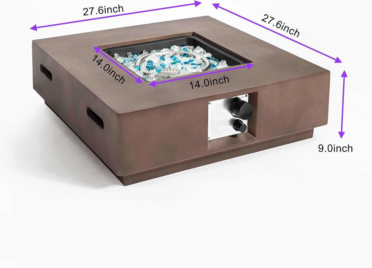 Outdoor Concrete Fire Pit Table with Propane Tank