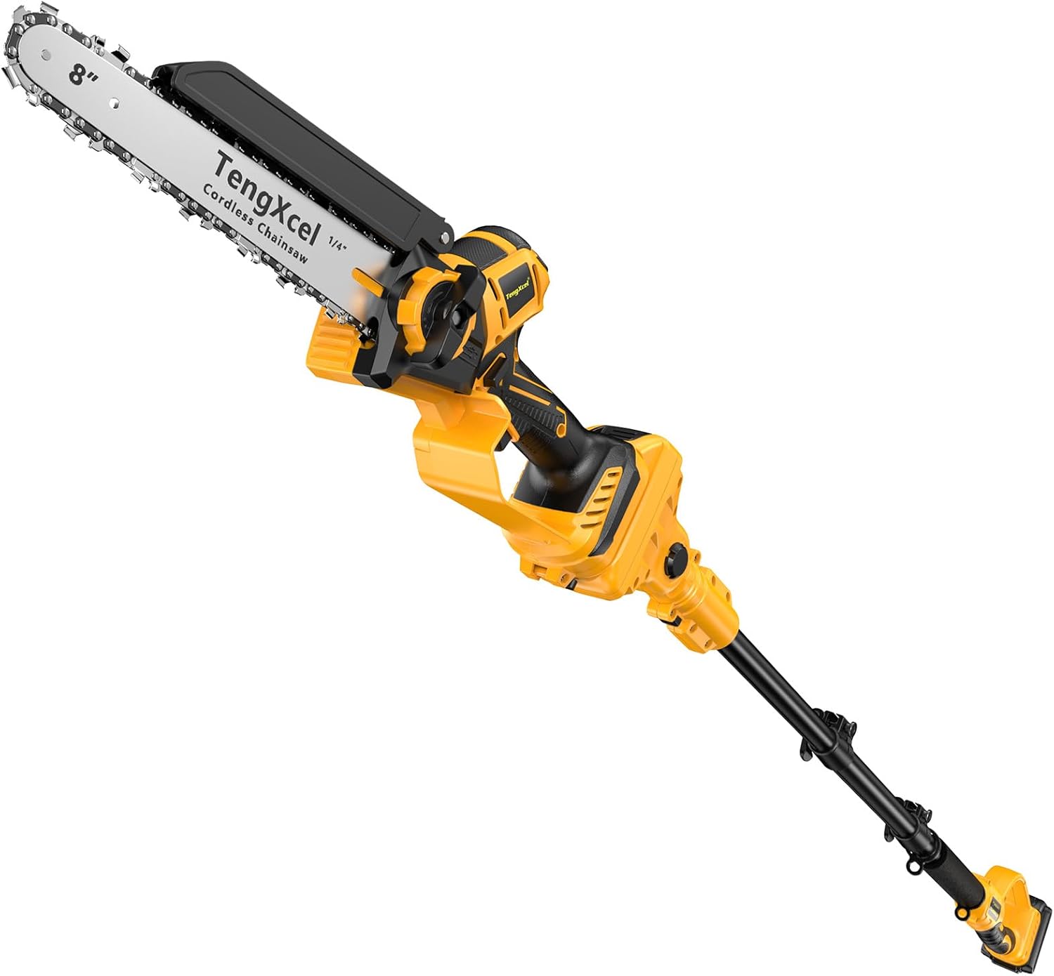 2 IN 1 Cordless Pole Saw and 8 Inch Chainsaw for Dewalt 20V Battery, Electric Pole Saw for Tree Trimming Pruning, Low-Kickback, Auto Oiling, 15 Ft Max Reach(Battery Not Included)