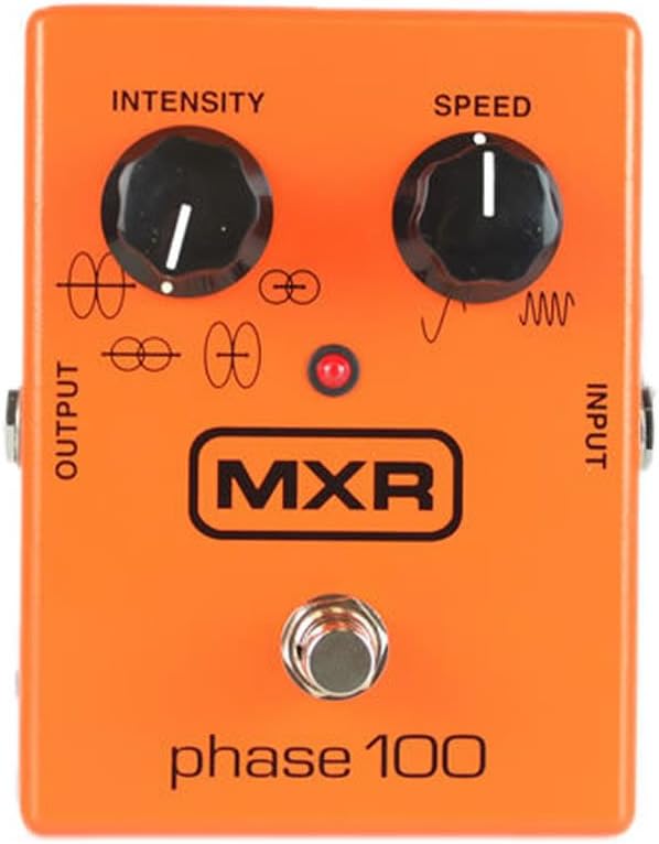 MXR M107 Phase 100 Power Bundle with Pig Hog 9V Power Adapter: Orange Guitar Phase Shifter Effects Pedal