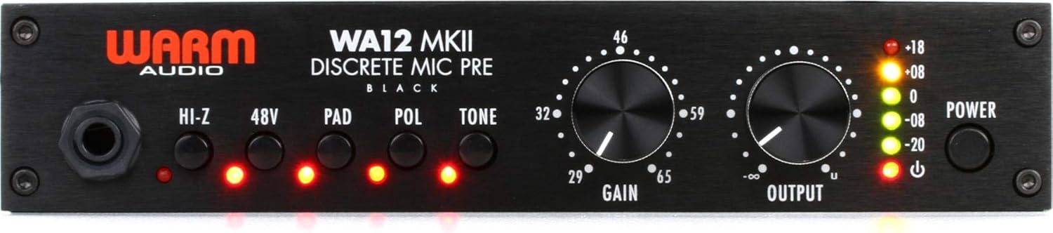 Warm Audio WA12 MKII Single Channel Microphone Preamplifier & Instrument DI- Black