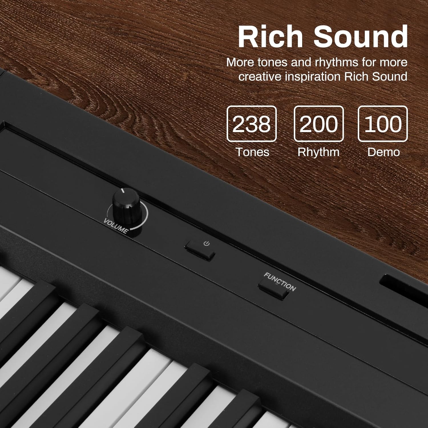 AODSK 88 Key Weighted Keyboard Digital Piano,Grade Hammer Action Keyboard for Beginner Portable Electric Piano, Black (Three-pedal)