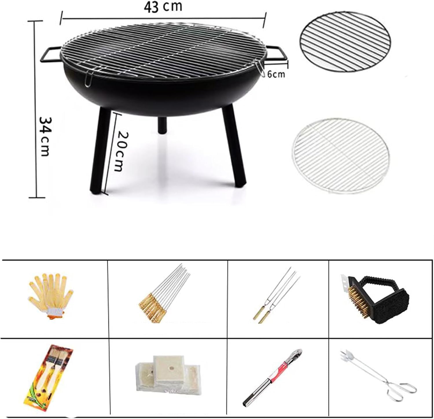 CHRISK Heating Stove Outdoor Wood Burning Fire Pit with Grills,BBQ Large Fires Table for Camping,Heating,Picnics Fires Pit Outdoor