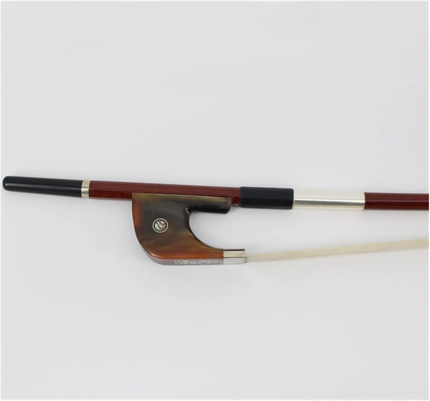 TSTS 4/4 Horn Green Wood Bass Bow for Adult Students Full Size Violin Bow