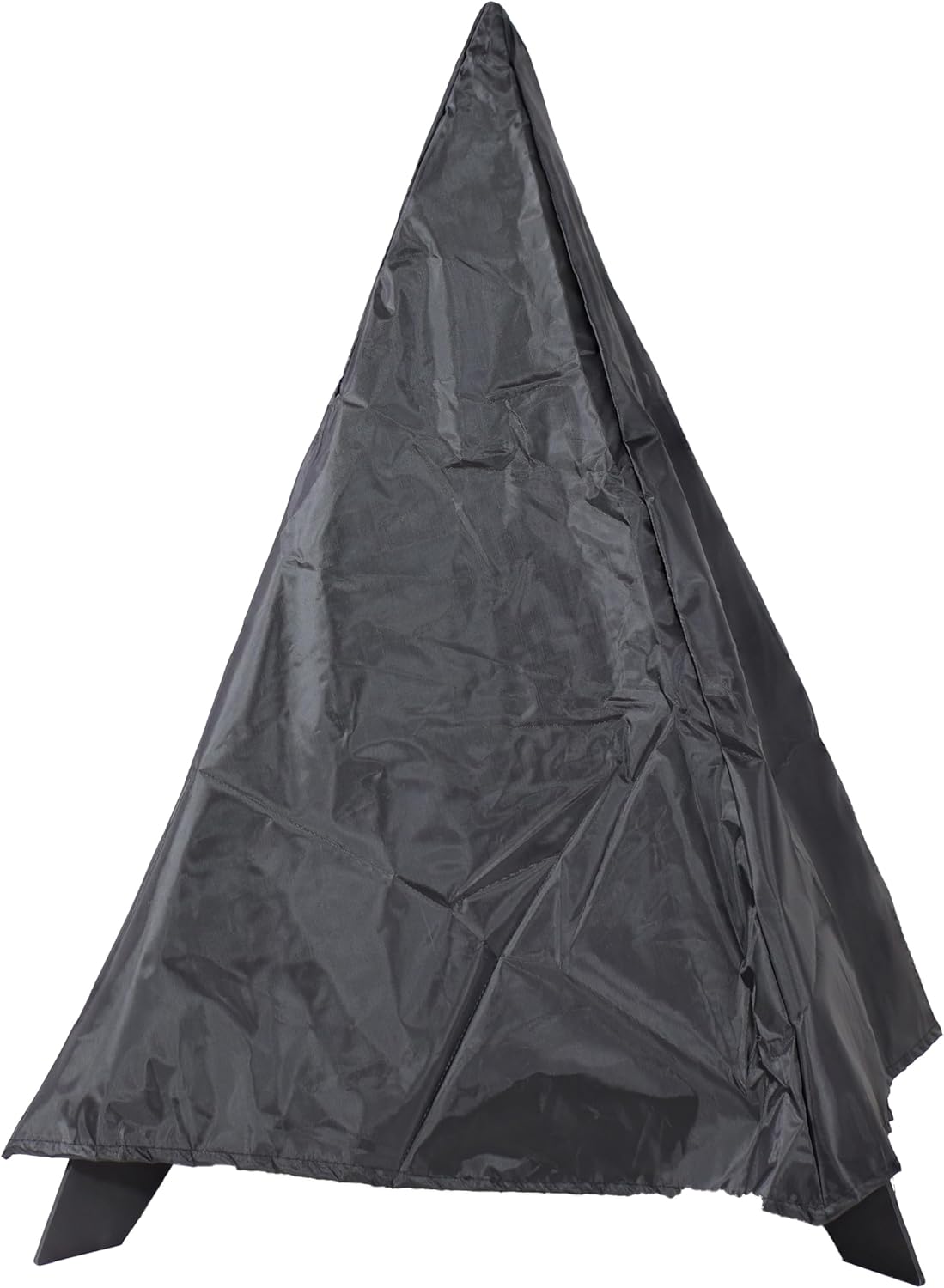 Sunnydaze Majestic Pyramid Heavy-Duty Steel Mesh Outdoor Fire Pit - Includes Protective Cover and Poker - Powder-Coated Black Finish