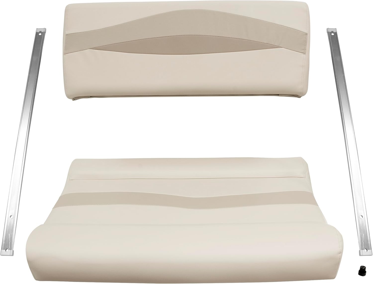 Wise BM1152-1066 Premier Series Pontoon Flip-Flop Seat Cushion Set, Stone/Mocha Java/Khaki