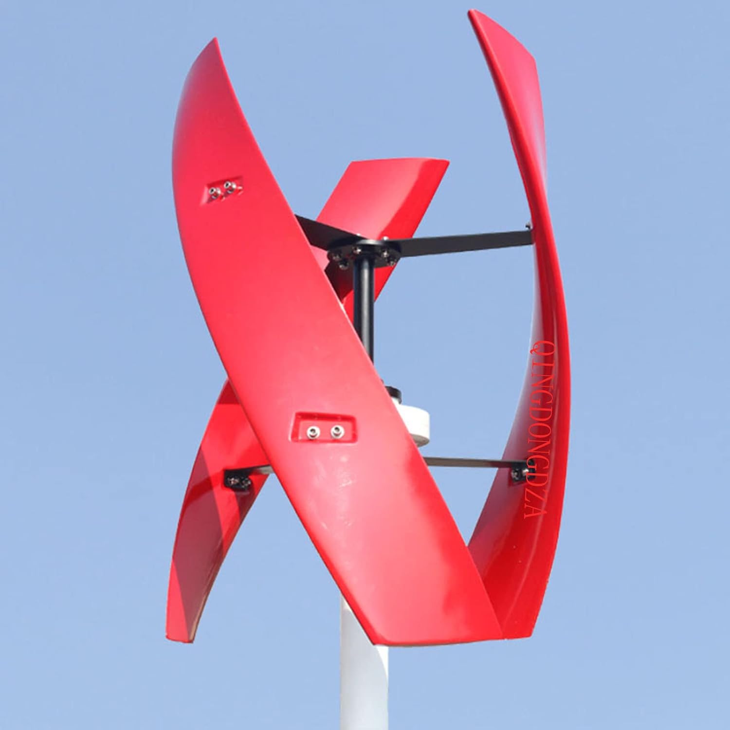 WANGYONGQI 10000W Vertical Axis Wind Turbine Generator with Charge Controller,12V/24V 48V High Efficiency 3 Blades Turbine Generator Kit for Home Farm Street Use (Red)