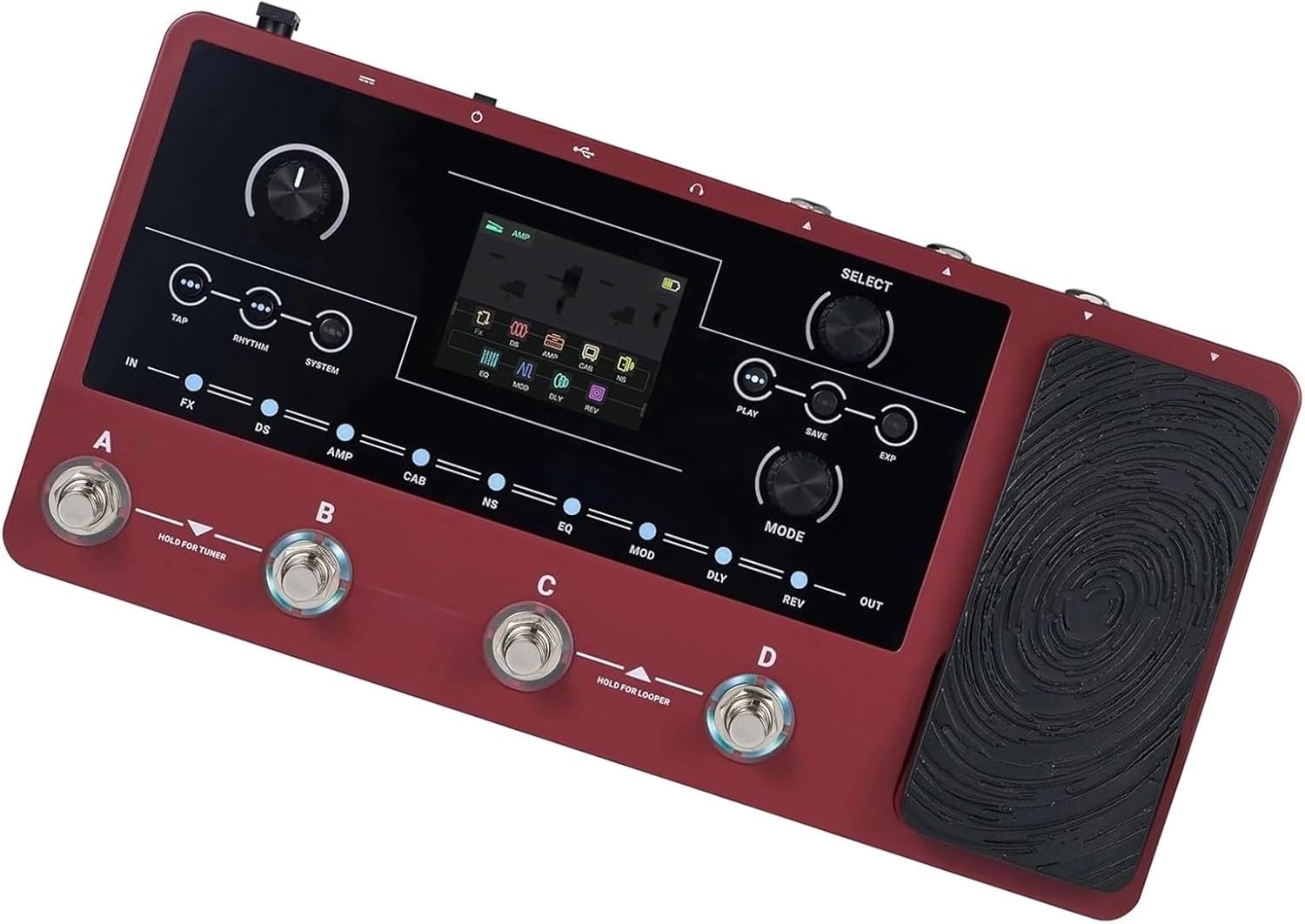 Professional Guitar Effects Pedals The Guitar Effects Processor Has 55 Built In Amp Simulations And 200 Presets