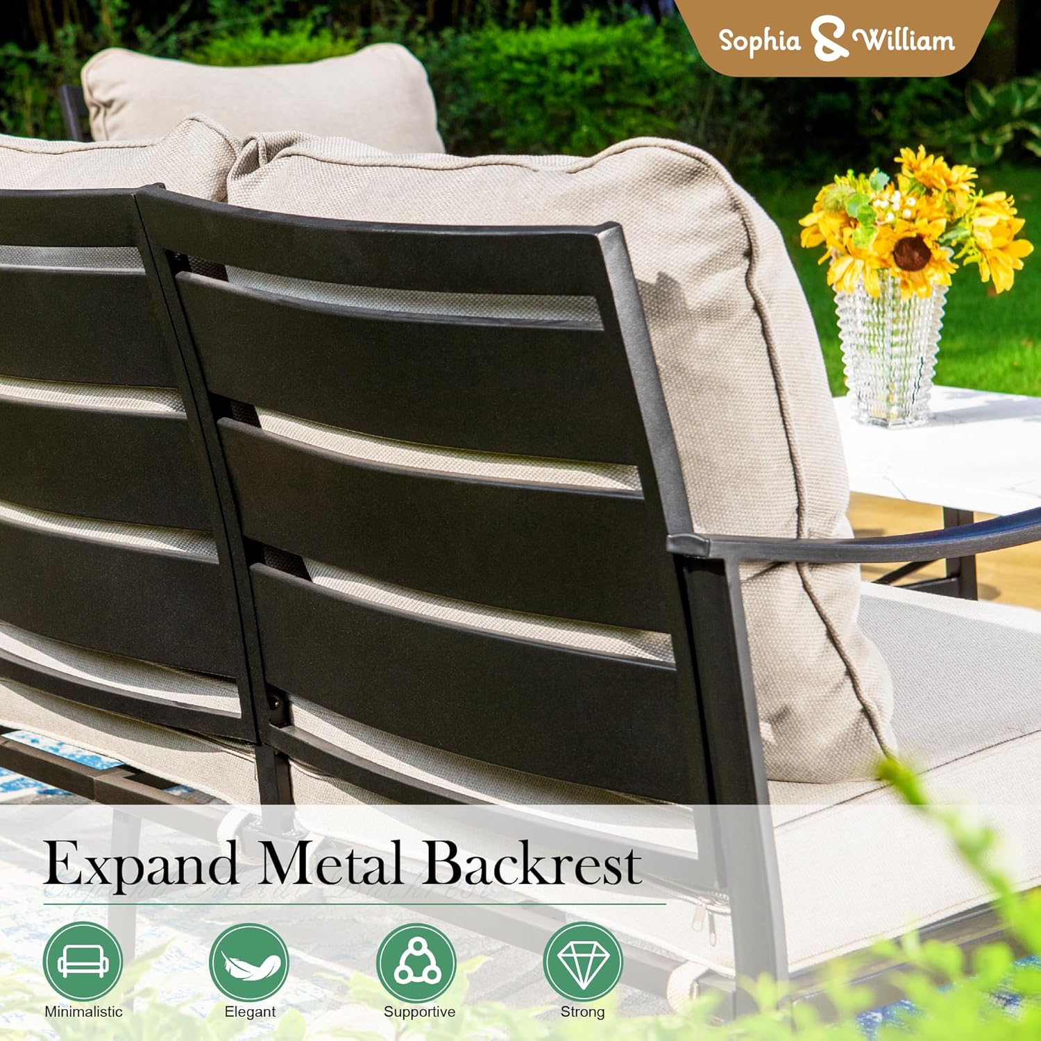 Sophia & William Patio Furniture Sets for 5 with 45