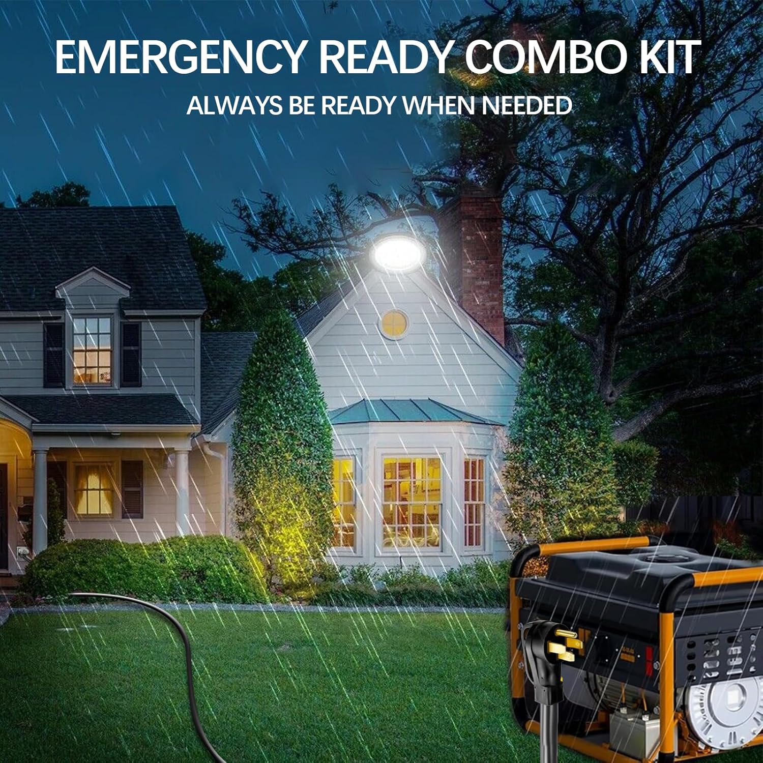 50 Amp Generator Extension Cord, 20FT STW 6/3 + 8/1 Power Cord N14-50P & SS2-50R & CS6364 Twist Lock Connectors