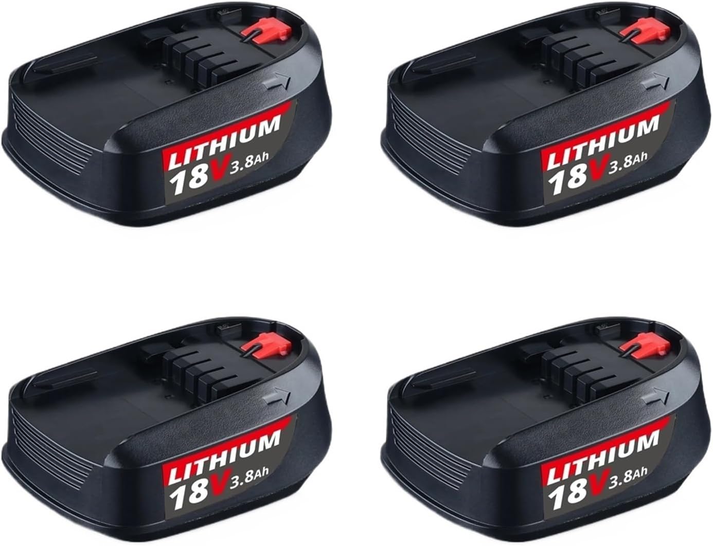 18V 3.8Ah Cordless Power Tool Lithium-ion Battery, Compatible with Bosch PSB PSR(4pcsPC)