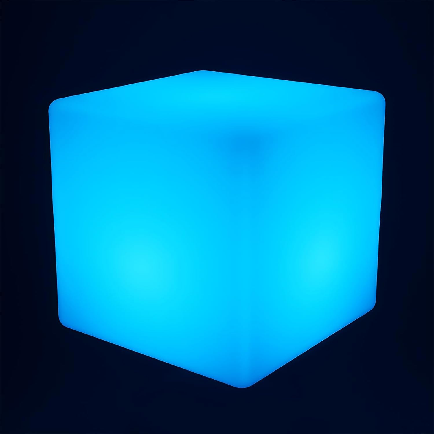17 Inch Rechargeable LED Light Cube Stool with Remote Control, 16 Color Glow Cube Seat Portable Night Light, Ambient Mood Lighting Stools for Home, Party, Garden, Camping Decor