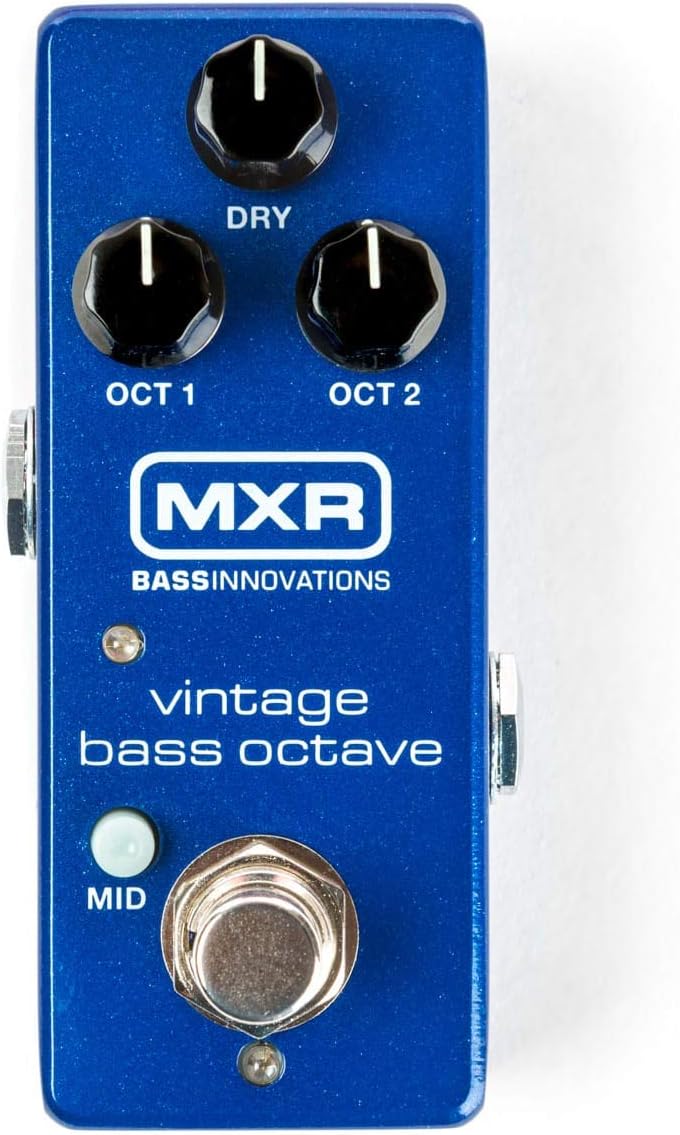 MXR M280 Vintage Bass Octave Effects Pedal Bundle with 2 Patch Cables and Dunlop Pick Pack