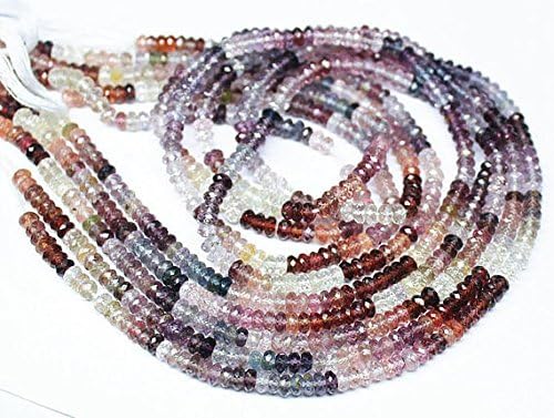 13 inch natural beads strand of 3mm faceted rondelle multi spinel gemstone beads for DIY jewelry - necklace, bracelet, earring, ring.