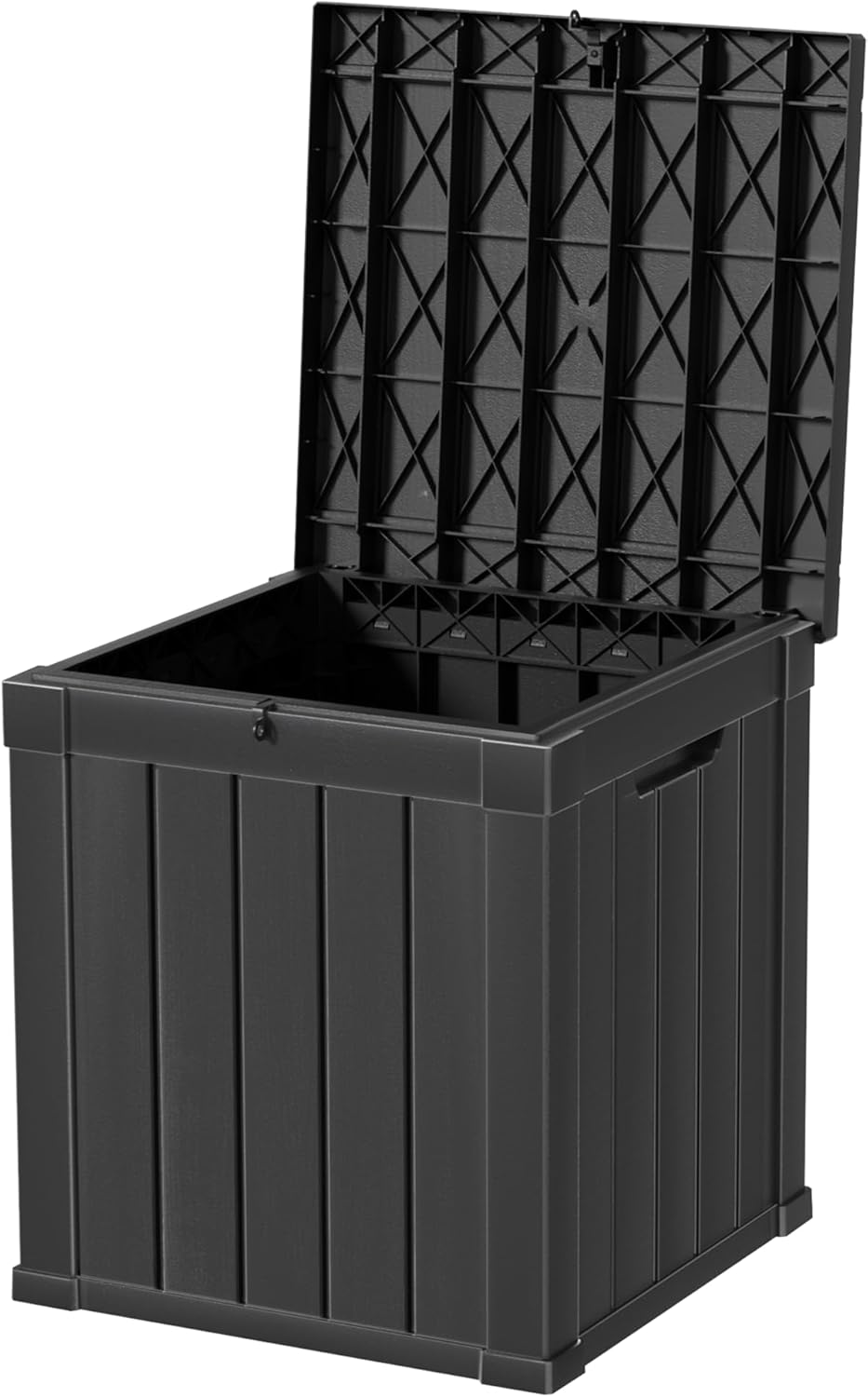 50GAL Deck Box Black,Waterproof Resin Outdoor Storage Box，Garden，Pool Supplies，Patio Furniture