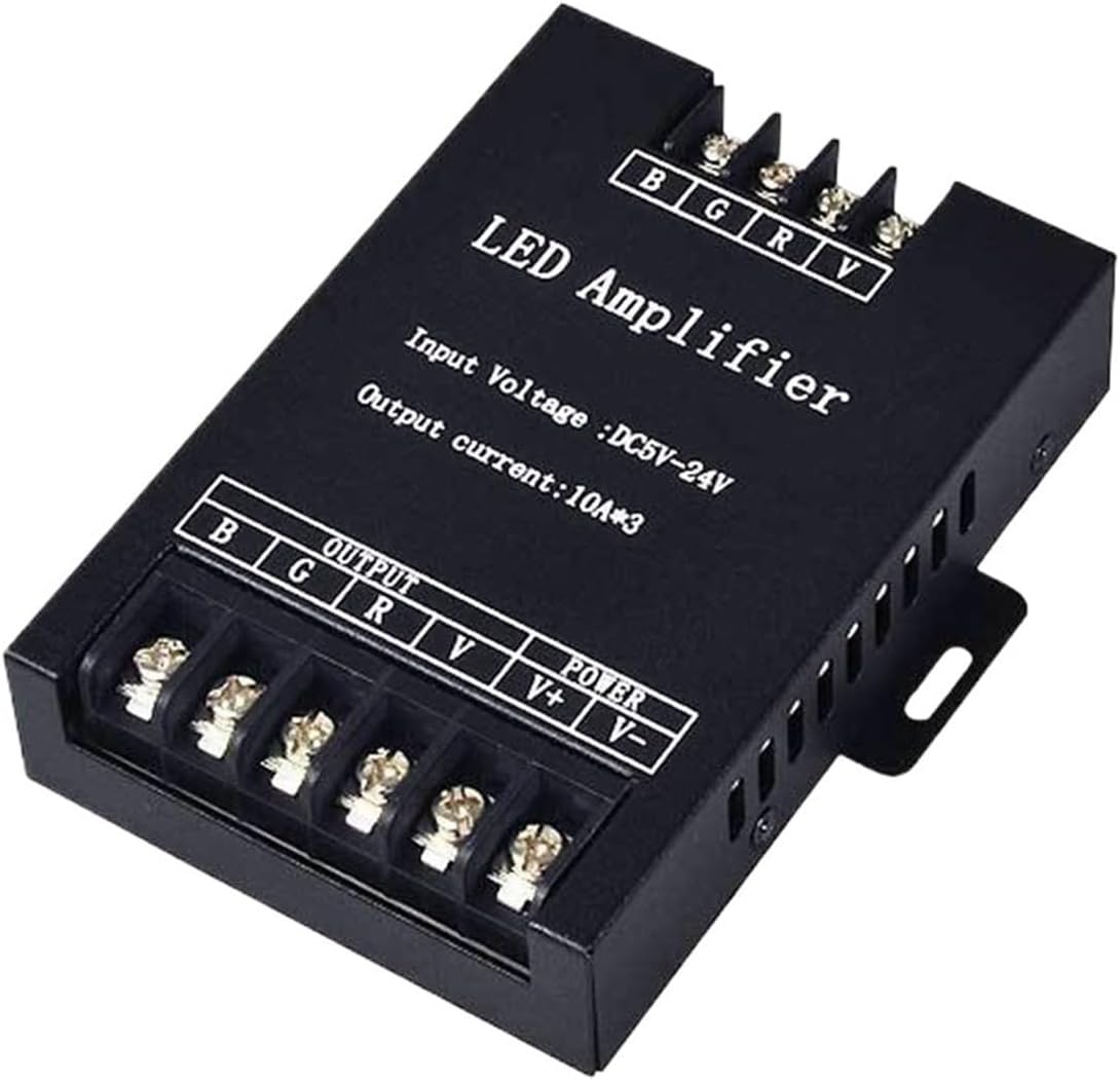 DC5V-24V 30A Iron Case LED Controller Signal Amplifier 3 Channels Suitable for 5050 3528 RGB Light Strip Power Repeater