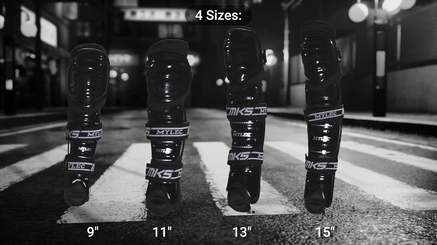 MyLec MK5 Street/DEK Shin Pad, Lightweight & Durable Hockey Accessories, 360° Straps, Hard Front Shells, Breathable Material, Metatarsal Padding Ice Hockey Shin Guards, Foam Rubber