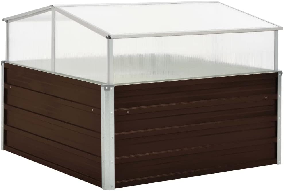 Spacious Plant Greenhouse for Your Beautiful Garden, Durable Aluminum and Steel Frame, Vegetables, Herbs, and Flowers, Brown