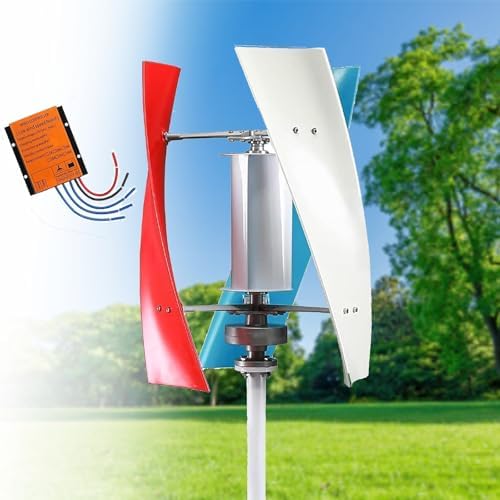 High-Efficiency 16000W Vertical Axis Wind Turbine, Magnetic Levitation Electric Generator 12V/24V/48V with Controller, Eco-Friendly Renewable Energy Solution (White, 48V)