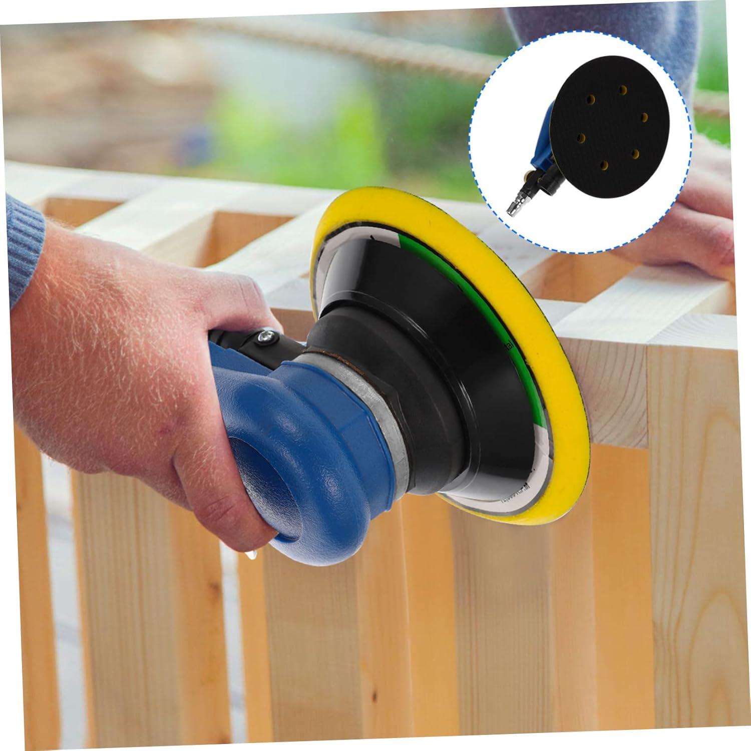 2sets Pneumatic Sanding Machine Air Polisher for Versatile Grinding Tool Dust Extraction for Projects and Auto Detailing