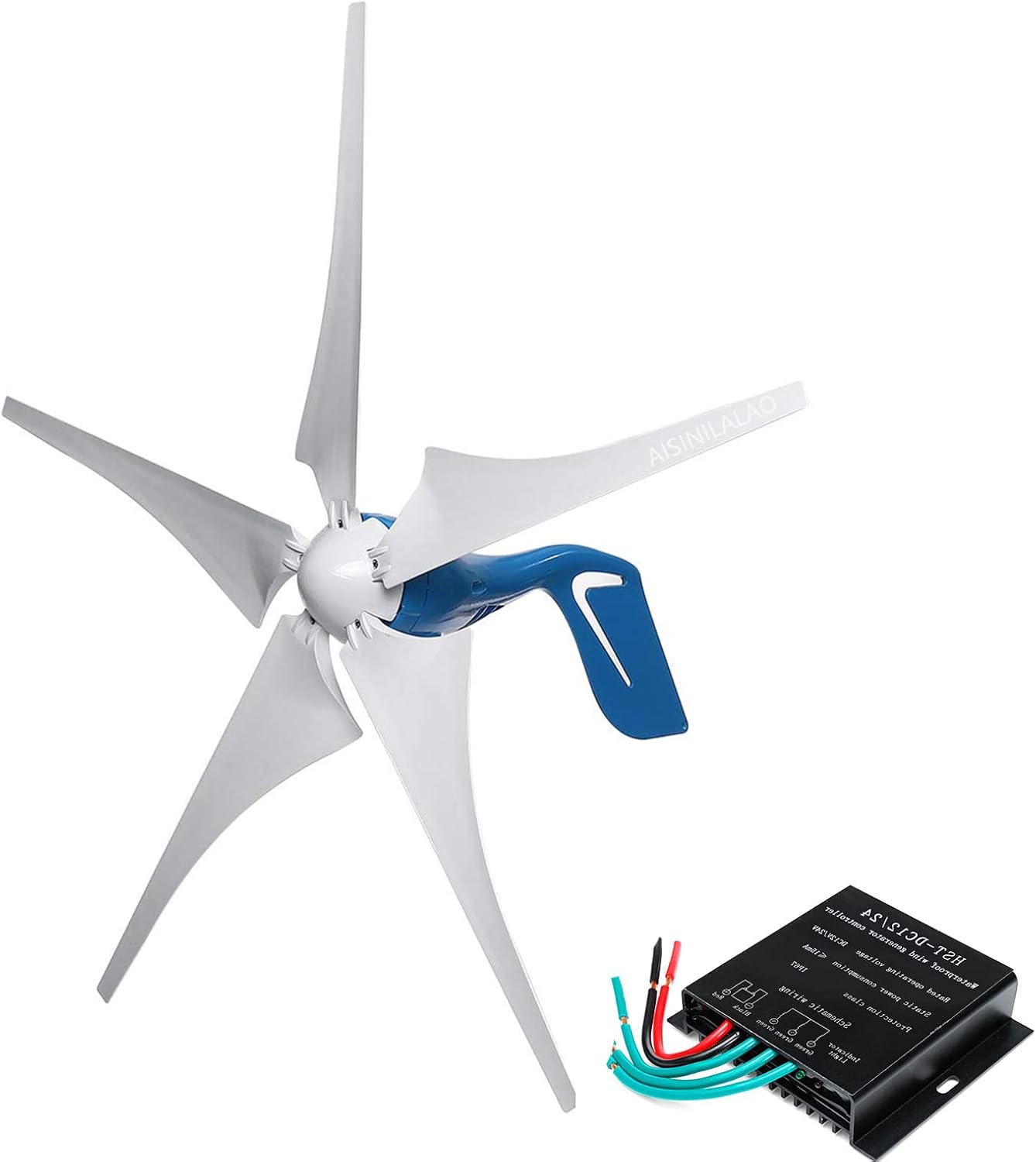 12000W 48V 96V 3Phase Alternator Electrical Horizontal Wind Turbine Generator Complete Set for Home, Wind Turbine Water Turbine (with Controller12v)