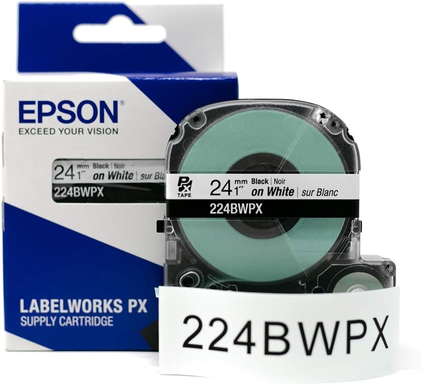 Epson LABELWORKSBonus Bundle - LW-PX750 Industrial Label Maker Kit - Complete Kit with Accessories and 224BWPX & 224VTBWPX Tape Cartridge