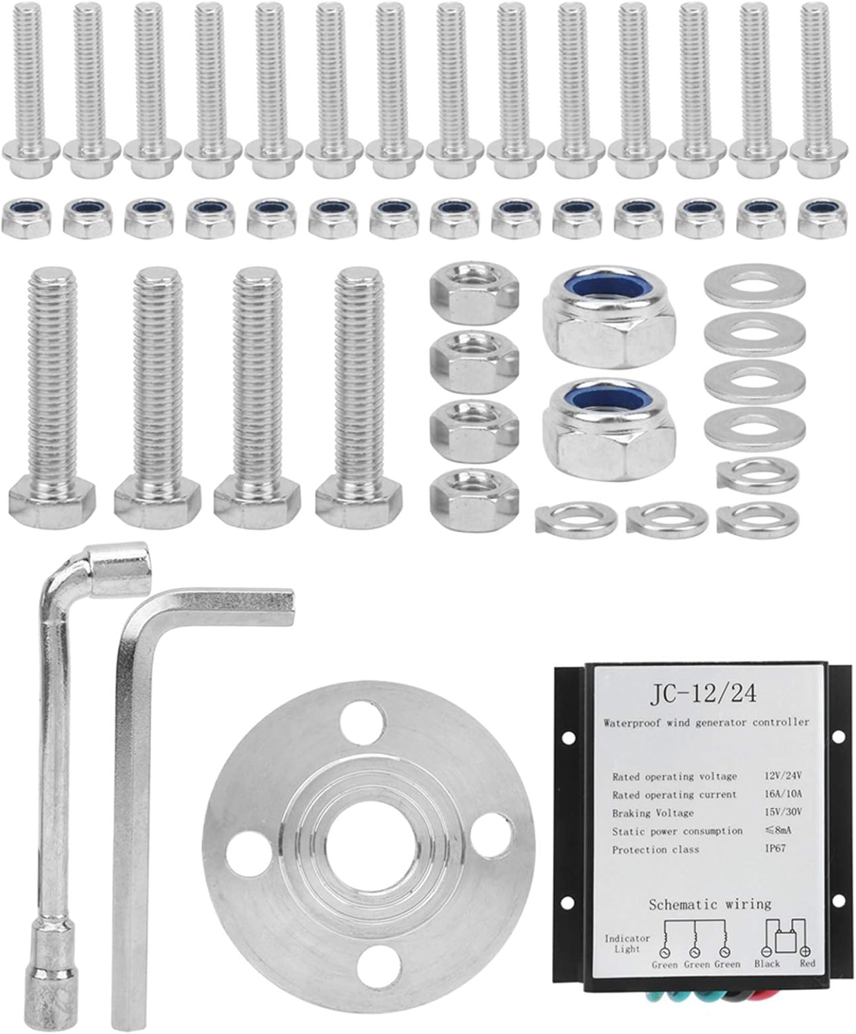 Wind Turbine Generator, 1600W 5 Blade Small Wind Turbine for Industrial Energy Equipment(12V-Blue),Dynamo