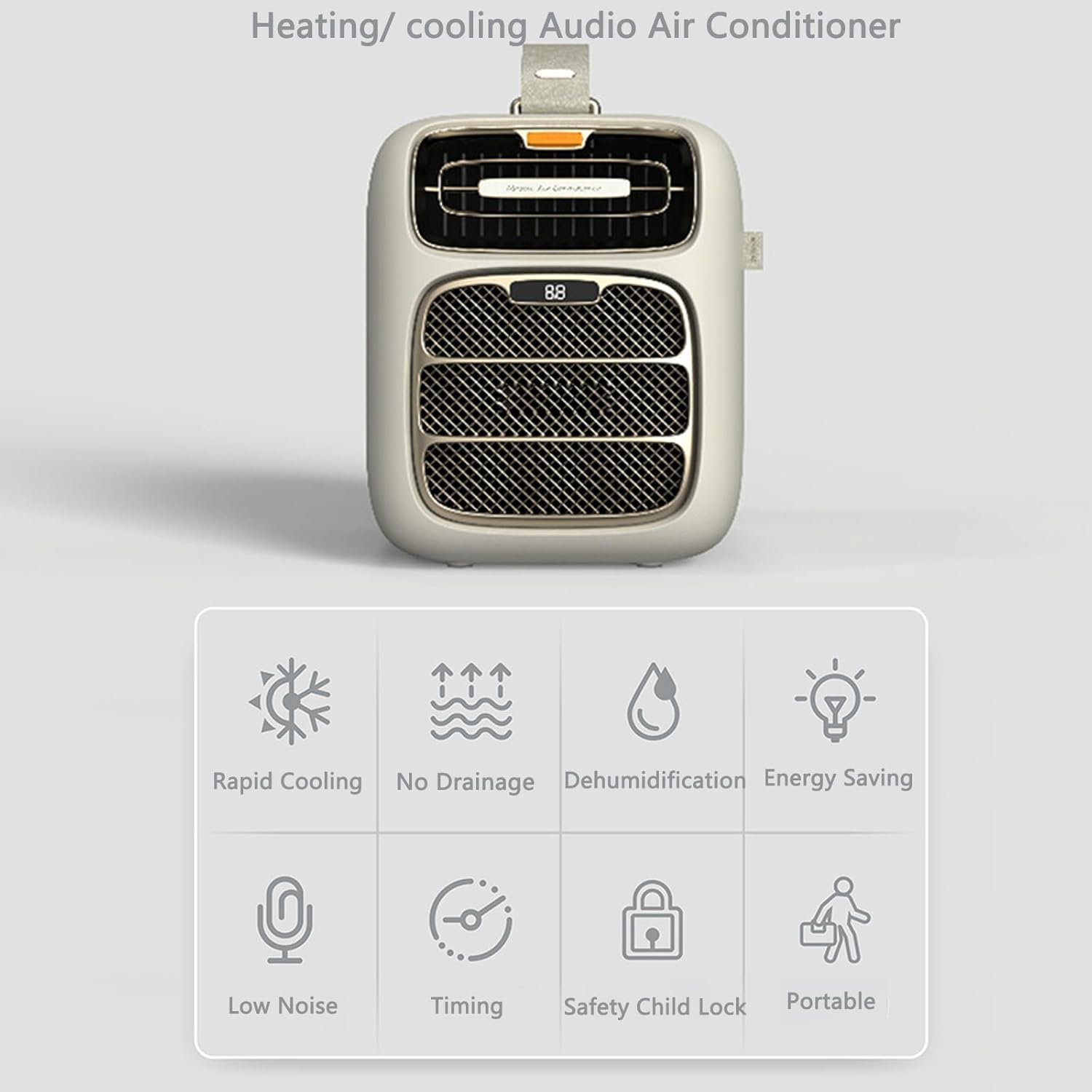 Portable Air Conditioner, Rv Air Conditioner, Cooling/Heating,500W Low Power Consumption, Timing,12V/24V DC,3 Wind Speeds