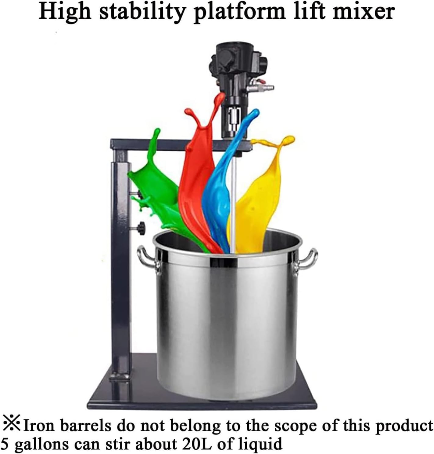 Desktop Vertical Air Mixer,Pneumatic Paint Mixer Machine,5 Gallon/20L Manual Lift Paint Stirrer,Ink Mixing Machine for Mixing