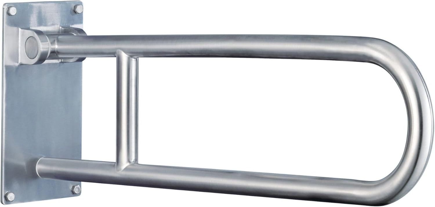 Moen Home Care Bathroom Safety 30 Inch Stainless Steel Flip Up Bathroom Grab Barwith Textured Grip, Elderly Assistance Product, Handicap Accessories for Daily Living, R8960FD