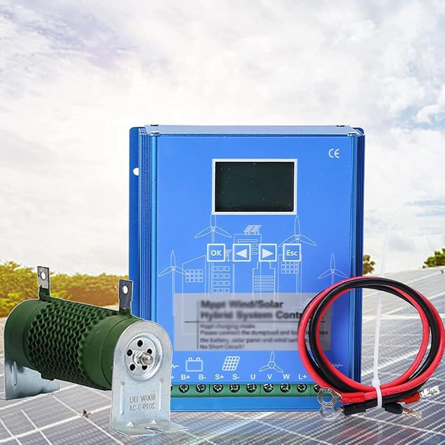 10000W/12000W Wind Solar Hybrid Charge Controller,12V/24V/48V Regulator MPPT Wind Solar Hybrid Boost Controller,for Wind Turbine Generator Charger Battery,10000W-12V