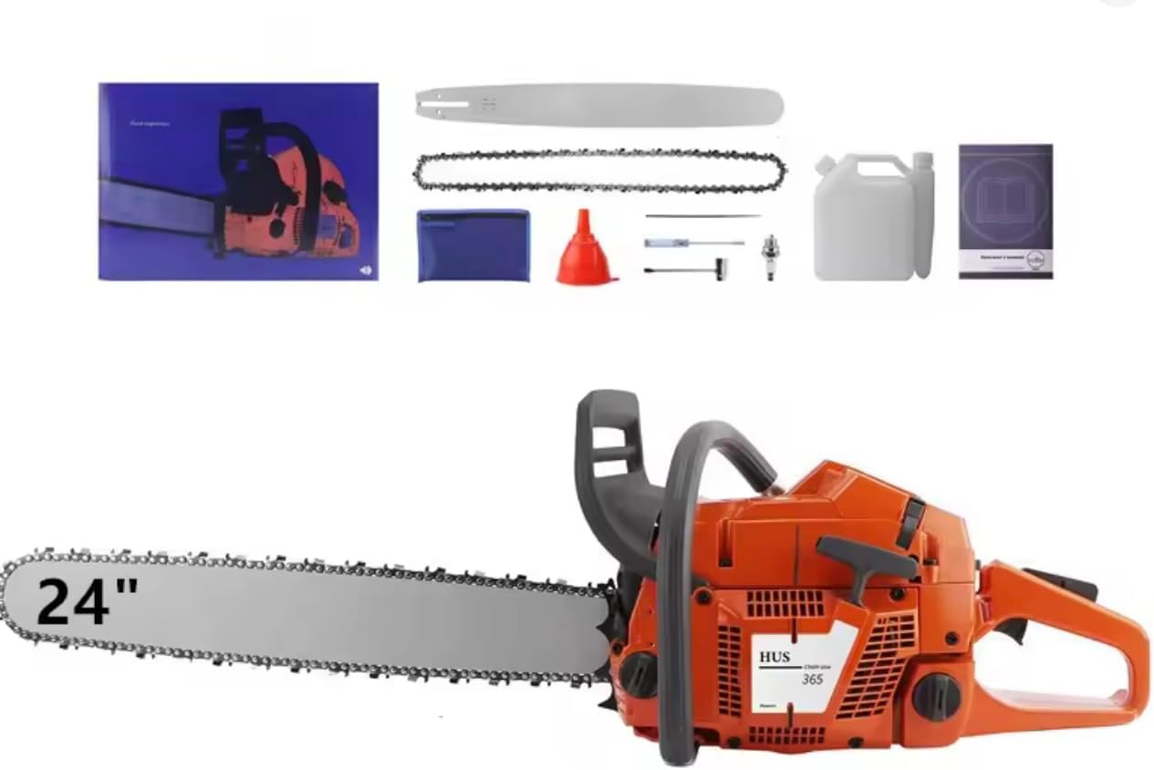 HUS365 Petrol Chainsaw 65CC Wooden Power Saw with 24
