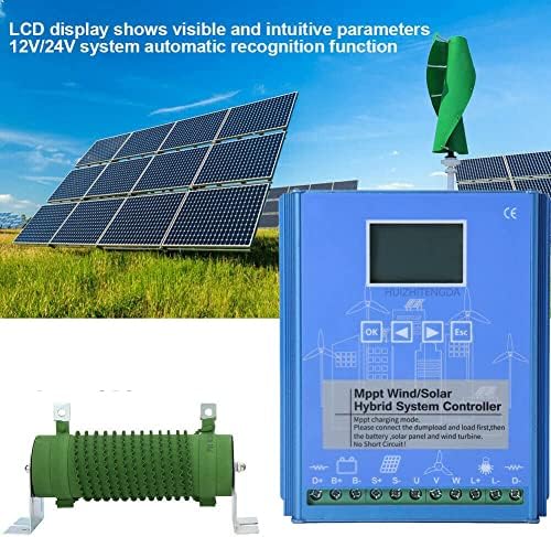 9000W MPPT Wind Solar Hybrid Charge Controller, 12/24/48V, for 6000W Wind Turbine & 3000W Solar Panel, Efficient Power Management with Dump Load, Ideal for Off-Grid Systems