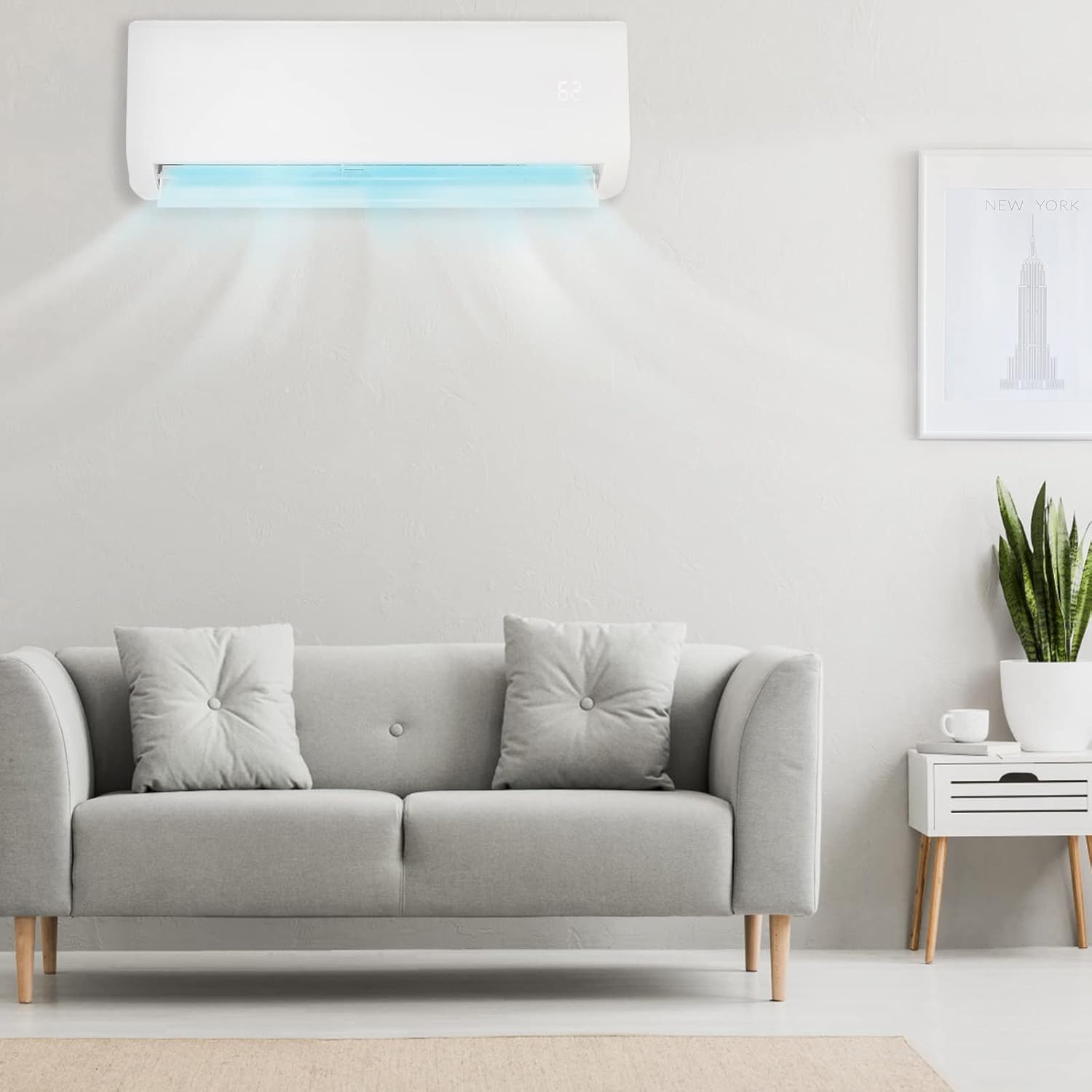 Bonnlo 24000 BTU Mini Split Air Conditioner & Heater, 21 SEER2 230V Inverter Ductless Wall AC Unit for Rooms up to 1500 Sq. Ft with Pre-Charged Condenser, Heat Pump & Installation Kit (White)