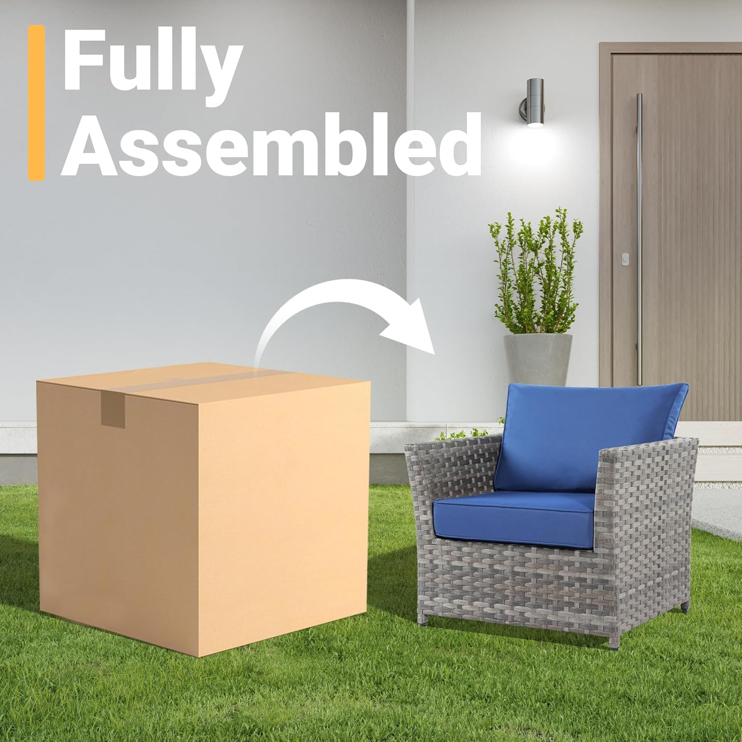 8 Pieces Patio Furniture Conversation Set with 30