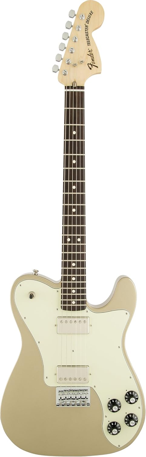 Fender 0142400744 Chris Shiflett Telecaster Deluxe Rosewood Fingerboard Electric Guitar, Shoreline Gold