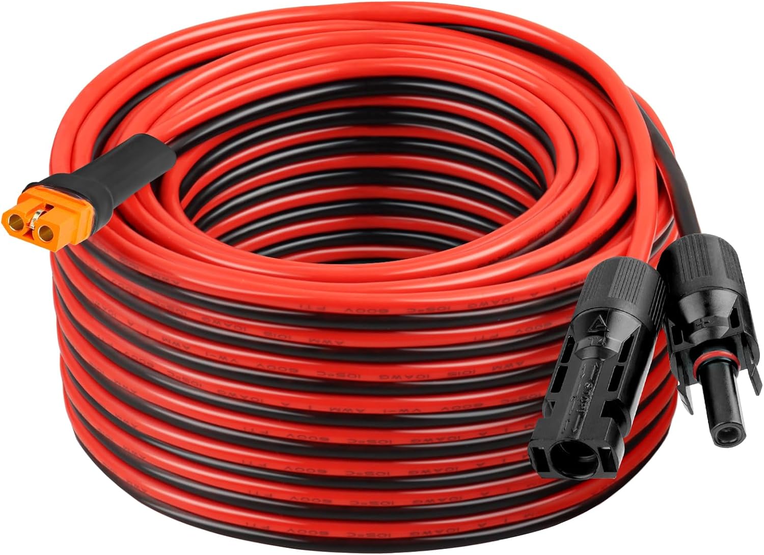 XRDS -RF Solar Panel Adapter Cable to XT60i 50FT - 10AWG XT60i Female Solar Cable Tinned Copper Wire with PVC Jacket, XT60i Solar Extension Cable for Power Station and Portable Generator
