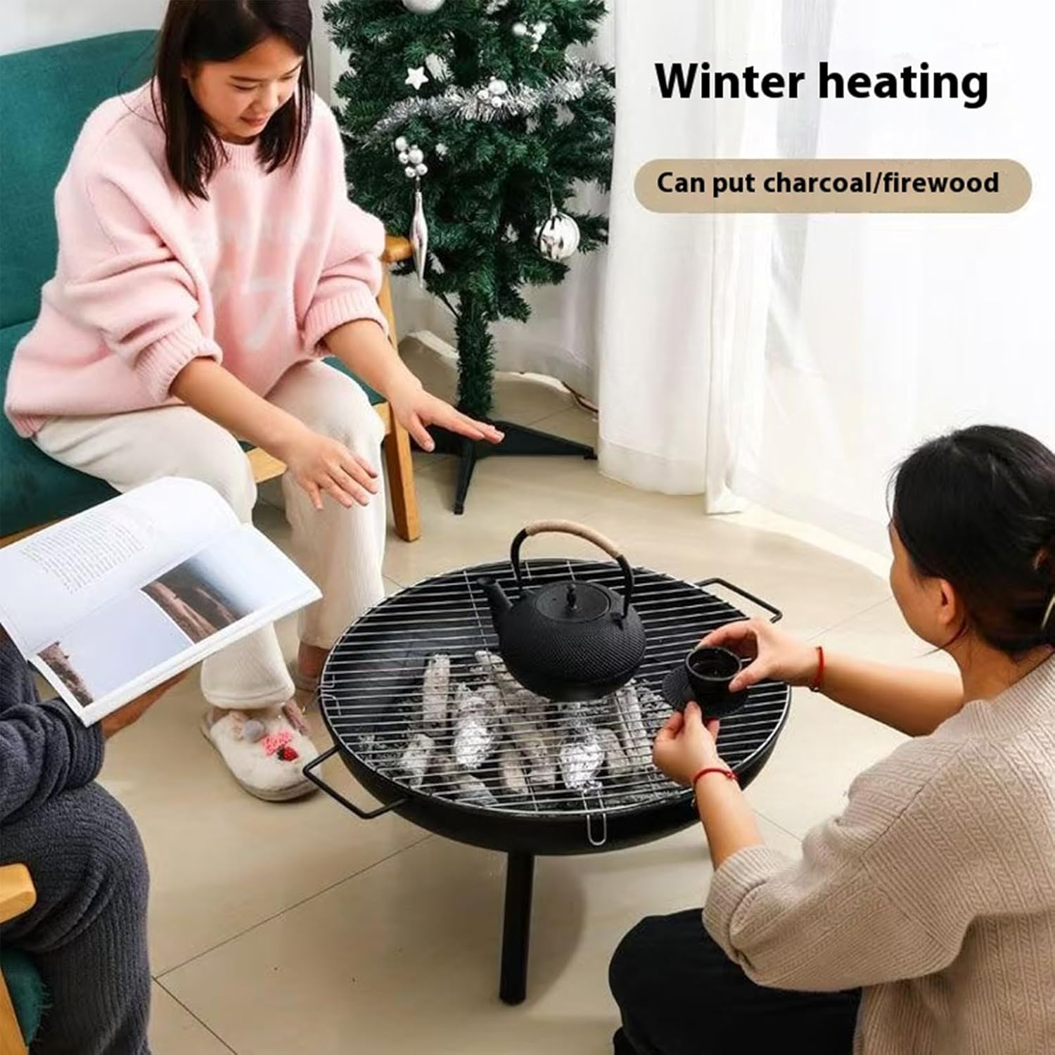 Outdoor Fire Pit,Wood Burning Firepit,Bonfire Fire Pit,Firepits for Outside,Camping, Backyard, Patio,Bonfire