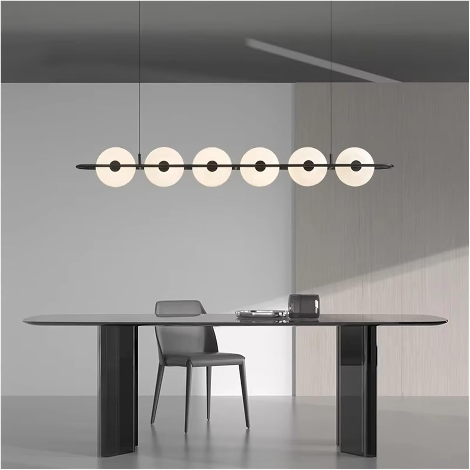 Black White Glass Long Chandelier Luxury Design Home Decoration Pendent Light Dining Room Hanging Lamp,for Decoration