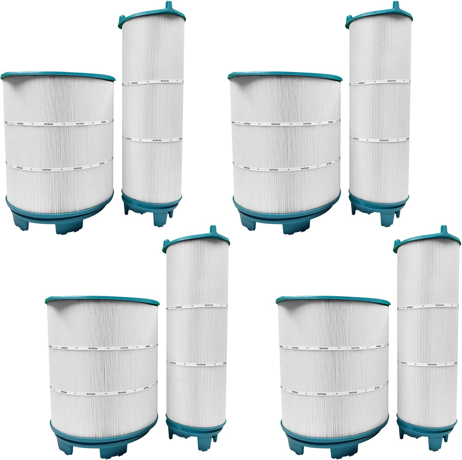 Hurricane 4 Pack HF-STR-Set Advanced Pool Filter Cartridge Inner and Outer 21