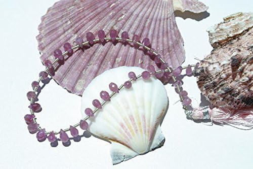 Natural Pink Sapphire Faceted Drop Beads 8 In. Full Strand 5mm x 3mm To 4mm x 2mm