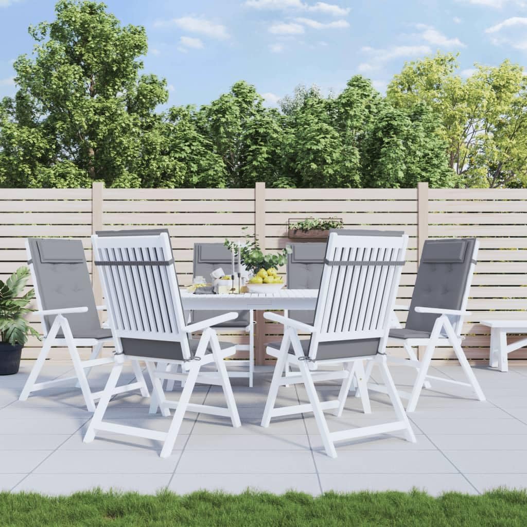 Highback Chair Cushions 6 pcs Gray Oxford Fabric,High Back Chair Cushion Water Resistant & Comfortable for Outdoor and Indoor Patio Furniture Accessories, Cushions