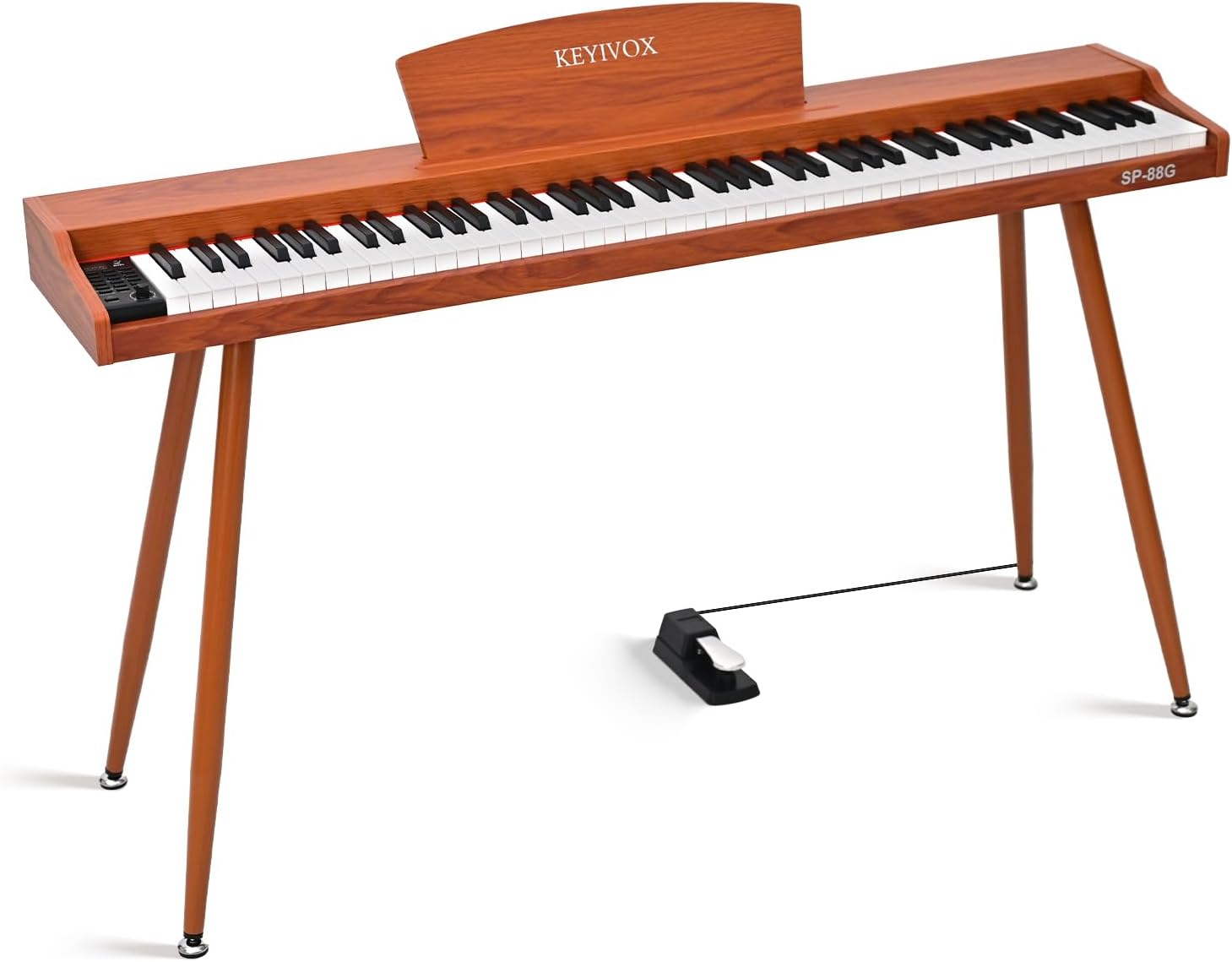 SP88G Digital Piano 88 Key Semi-Weighted Keyboard with Stand & Sustain Pedal, Electric Piano for Beginners & Adults, Headphone Jack, USB-MIDI, 800 Tones, 600 Rhythms, 80 Demo Songs