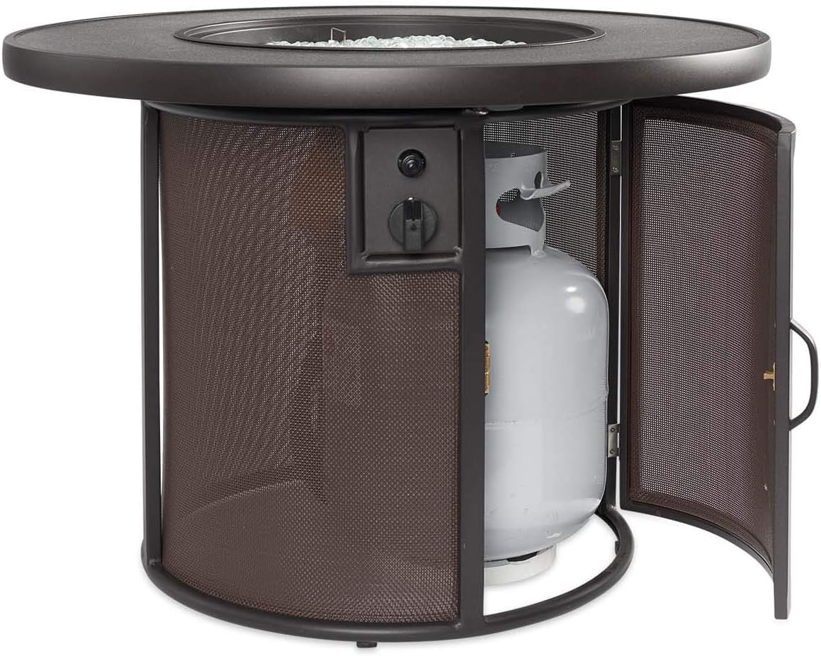 The Outdoor GreatRoom Company Stonefire Fire Table with Electronic Ignition (SF-32-K-CF-DSI-LP), Propane, 32x32-Inches