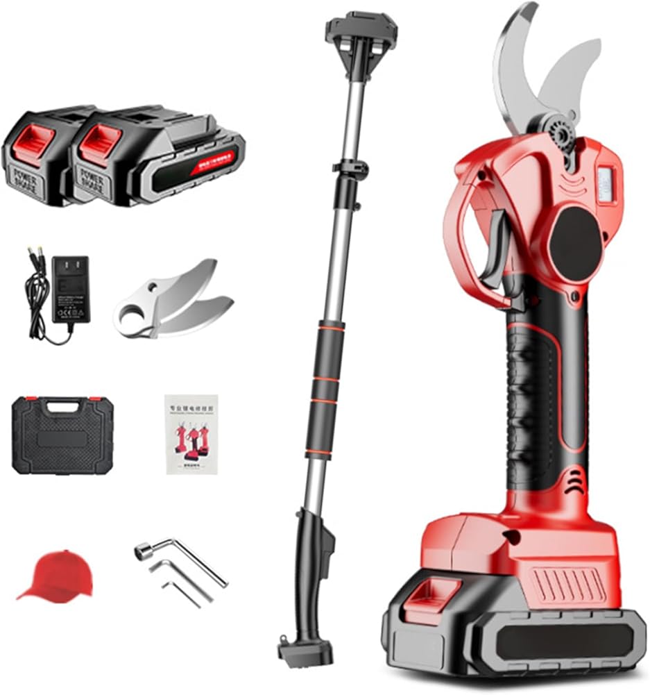 Rechargeable Pruning Shear, Professional Electric Orchard Pruning Shear, Up To 35 Mm Cutting Diameter, 4500 Mah Battery, With 2.1 M High Spreader Bar, For Orchards, Gardens, Farms 1-battery