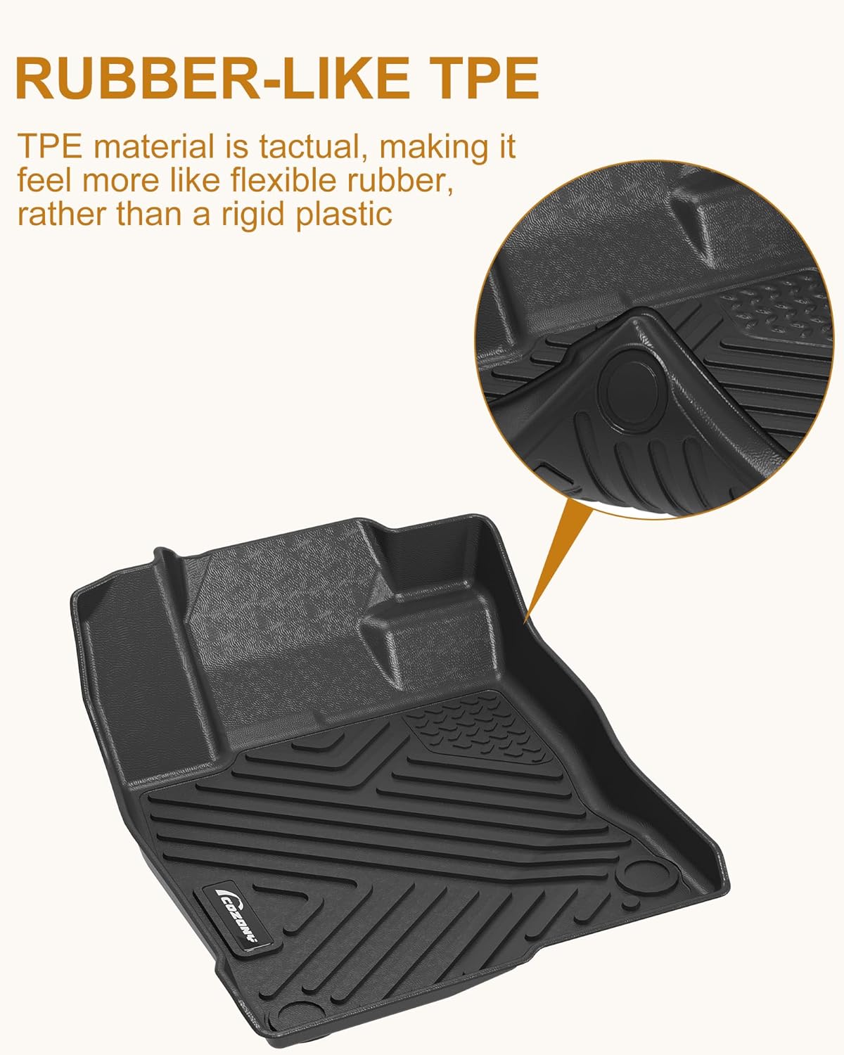 Floor Mats for Subaru Forester 2019-2024, TPE All Weather Forester Accessories Custom Fit Front 1st & 2nd Row Floor Liner, Black