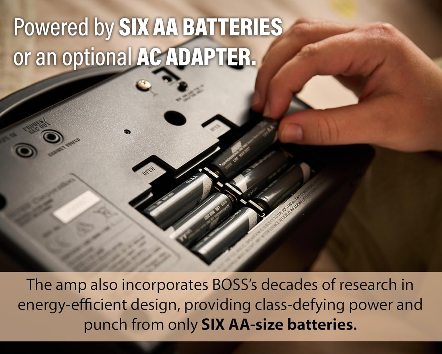 Boss Katana Mini Guitar Amplifier Bundle with Gearlux Power Supply, Instrument Cable, Austin Bazaar Exclusive 24-Pack Picks, and Polishing Cloth