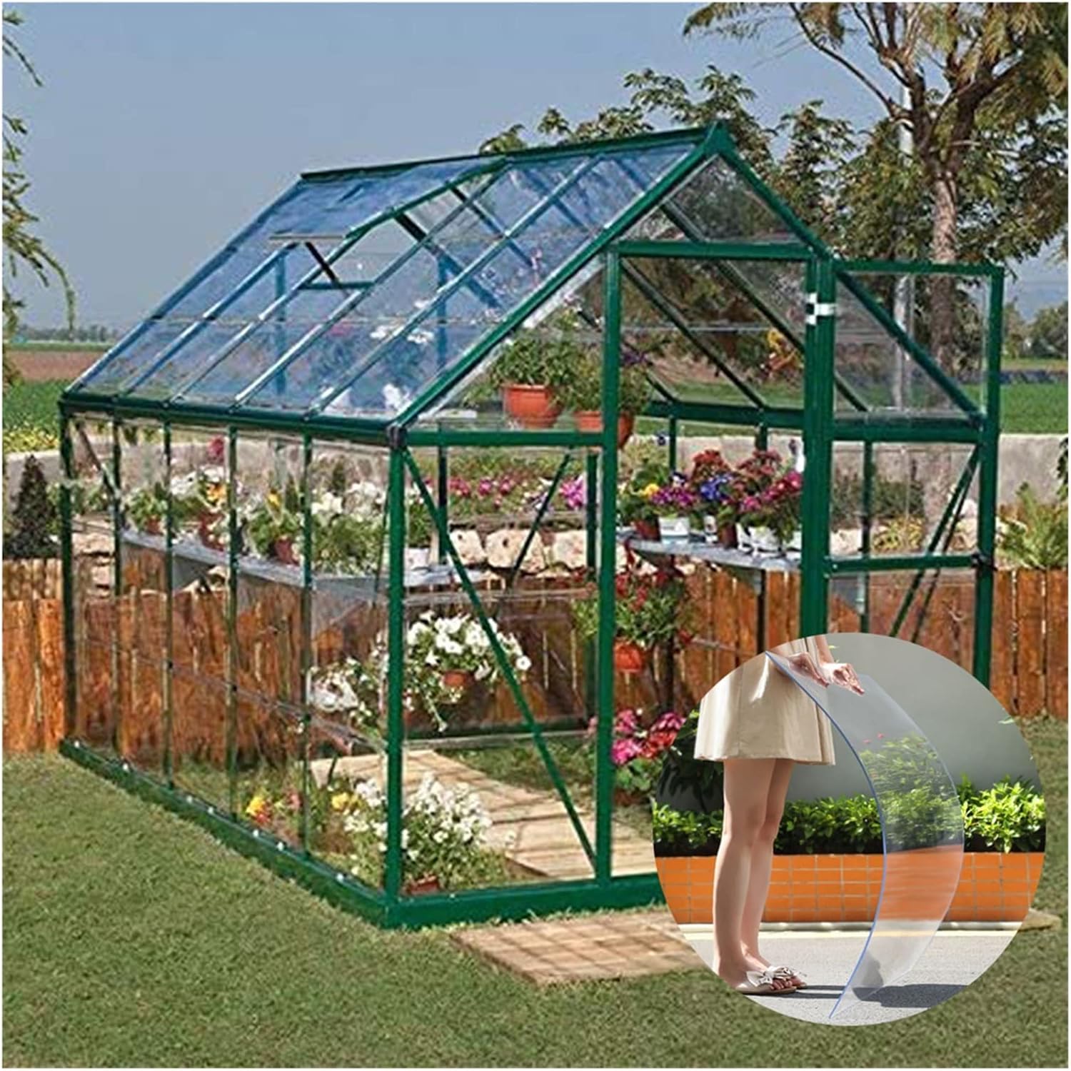 WIGING Polycarbonate Plastic Sheet, Easy to Cut & Bend Waterproof Panels for DIY, Industrial, Crafts, Clear Greenhouse Cover for Outdoor Garden (Color : 1.7mm, Size : (WxL) 1.56x10m)