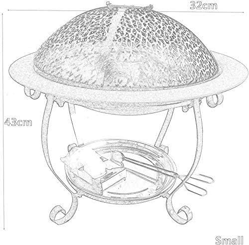 Fire Pit Fire Pits Outdoor Wood Burning Fire Pits 32Cm Diamete Fire Pit - Outdoor Fire Large Bonfire Wood Burning Patio Coal Grill Firepit for Outside Grill Charcoal with Cover BBQ Cooking F