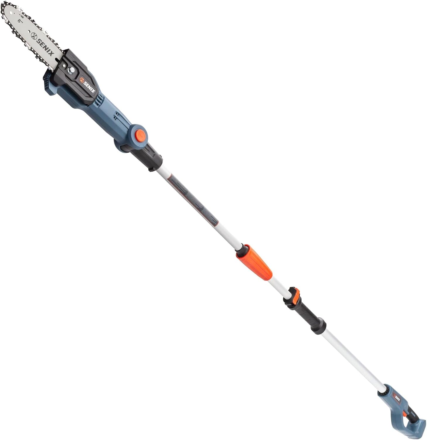 SENIX 8-Inch 20 Volt Max* X2 Cordless Brushless Pole Saw, Battery Pole Saw, Cordless Chainsaw Tree Trimmer With 7.5-ft Telescoping Handle & Articulating Head, Tool Only, Battery Not Included